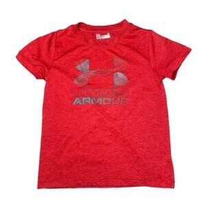 Under Armour 3T Boys Active Shirt Lightweight Summer Red UA Short Sleeve Tops 3Y